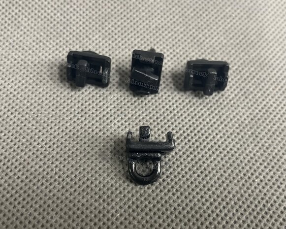 Eindstops BREDE RAIL kleur ZWART set van 4  : DAF, SCANIA RGP, MERCEDES, SCANIA STREAMLINE