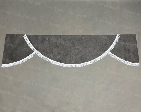 Bovenbed gordijn met korte 5 cm  viscose franjes