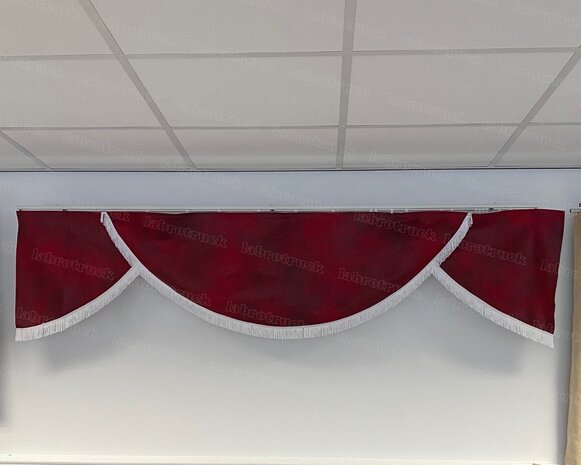 Bovenbed gordijn met korte 5 cm  viscose franjes