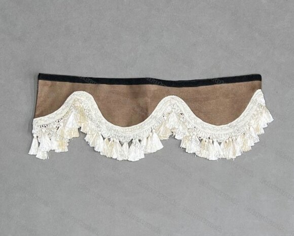 SALE : Raamband TYPE 1, Kleur: chocoladebruin SP21 met cremekleurige luxe kwasten L70-8
