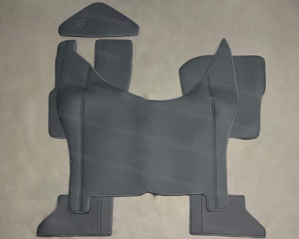 ACTIE ! 4 delige set geschikt voor DAF XF NEW GEN. Tunnelhoes, vloermatten en stuurkolom Labro  volledig antraciet L 17  voor vaste stoelen