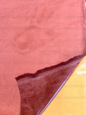 SALE : 250 cm x 145 cm Zelfklevend Alcantara SP33 ORANJE /BRUIN  Labro  outlet  prijs !