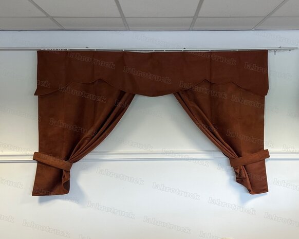 OP IS OP! Tussengordijn CLASSIC 170 cm kleur cognacbruinSP3  (zonder franjes). 