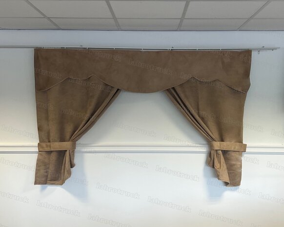 OP IS OP! Tussengordijn CLASSIC 140 cm kleur cappuccino SP5  (zonder franjes). 