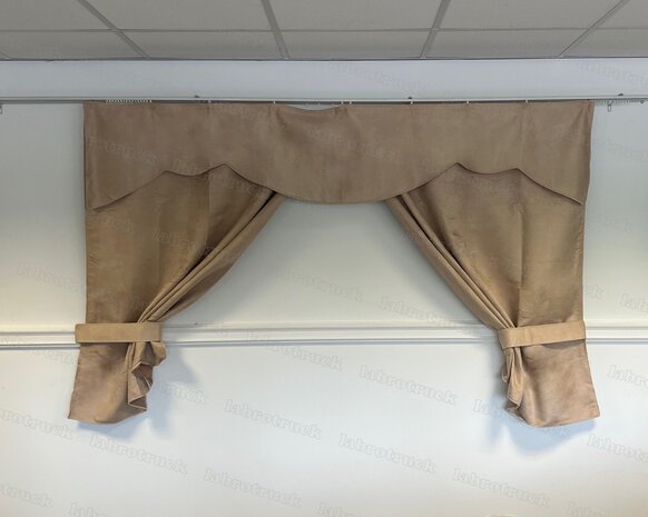 OP IS OP! Tussengordijn CLASSIC 140 cm kleur oud beige SP48  (zonder franjes). 