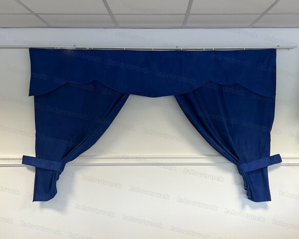 OP IS OP! Tussengordijn CLASSIC 140 cm kleur oud kobaltblauw SP7  (zonder franjes). 