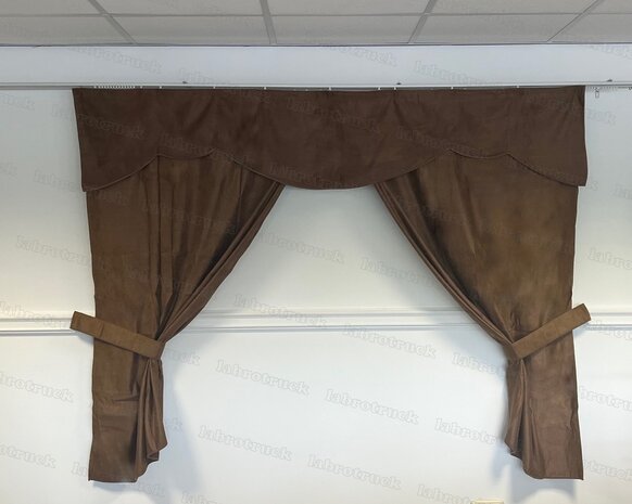 OP IS OP! Tussengordijn CLASSIC 170 cm kleur oud bruin SP4  (zonder franjes). 