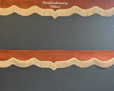 Raamband TYPE 3 met DUBBEL viscose franje 8 cm