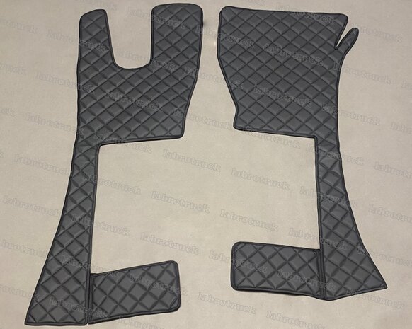 Vloermatten geschikt voor MERCEDES ACTROS MP4 SMALE CABINE 170mm hoge motortunnel L-cabine, ClassicSpace doorgestikt lederlook