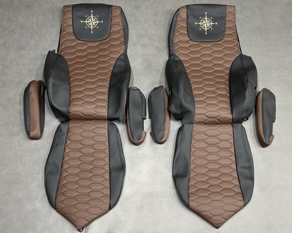 Stoelhoezen geschikt voor DAF doorgestikt lederlook middenstuk