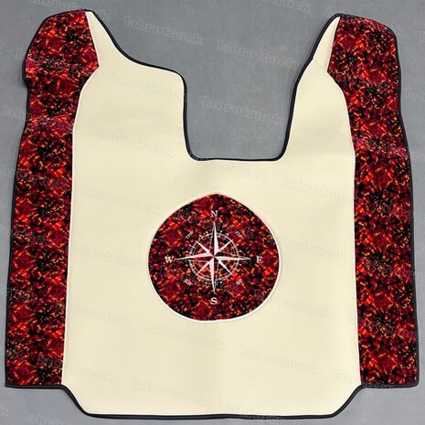 Tunnelhoes voor SCANIA met glad middenstuk, Deense pluche zijkanten en applicatie (rond of ovaal naar keuze)