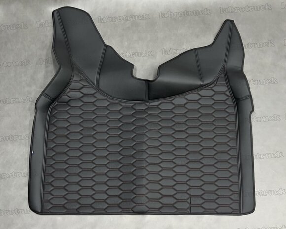 SALE ! Tunnelhoes geschikt voor Volvo FH 5 / FH AERO / FH 4, zijkanten glad zwart L1, middenstuk patroon horizontaal oud zwart LH1 doorgestikt met rode stiksels. Logo optioneel.