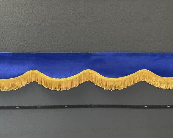 SALE : Raamband /voorraamstrook TYPE 8, Kleur: oud kobaltblauw SP7 met dubbel goud/honingkleur F50-4