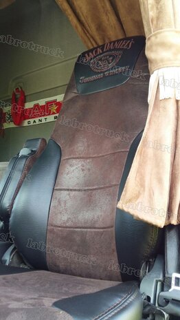 Stoelhoezen geschikt voor RENAULT T doorgestikt lederlook middenstuk