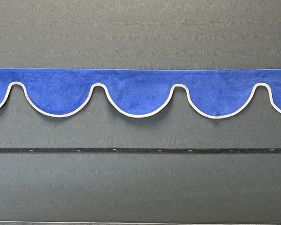 SALE : Raamband /voorraamstrook TYPE 1, Kleur: oud kobaltblauw SP7 met beige rand