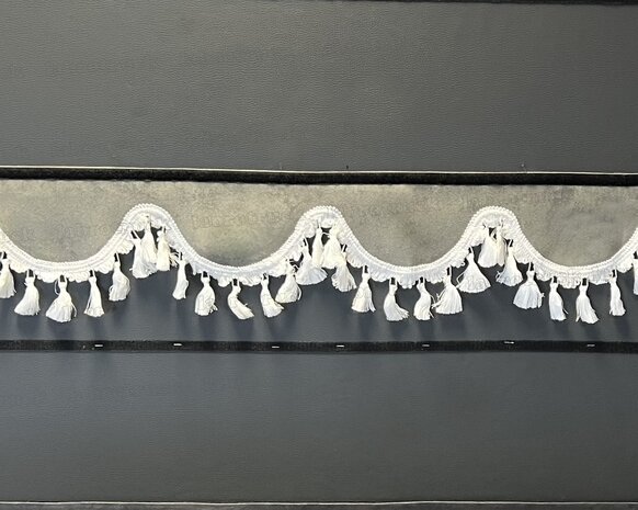 SALE:Raamband TYPE 1, Kleur: oud grijs SP 6  met witte katoenen kwasten