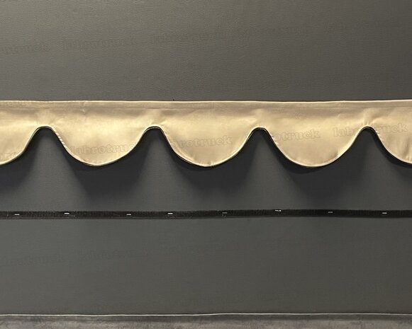 SALE: Raamband TYPE 1, Kleur: beige SP 48 zonder franjes (met zwarte rand)