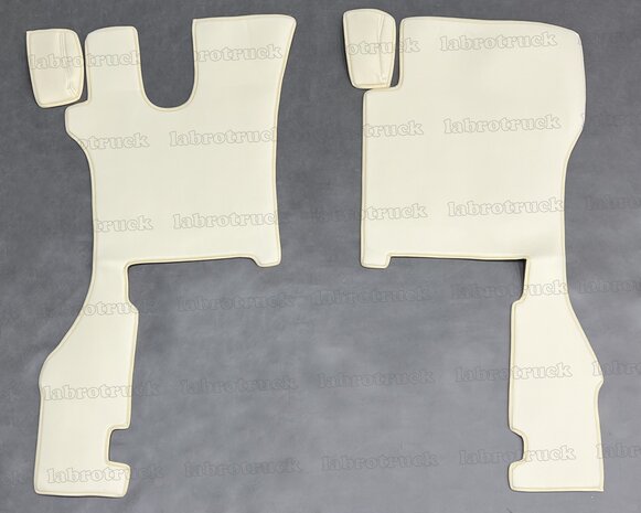 💥OP is OP! Vloermatten geschikt voor SCANIA R Next glad lederlook, cremé L46 (LUXE/DRAAIENDE STOEL), borduring optioneel.