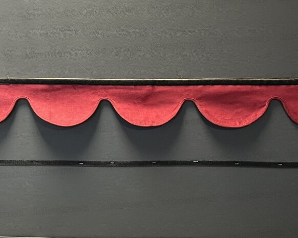 SALE: Raamband TYPE 1, Kleur: beige SP 48 zonder franjes ( binnenkant en afwerkrand bordeauxrood SP 10)