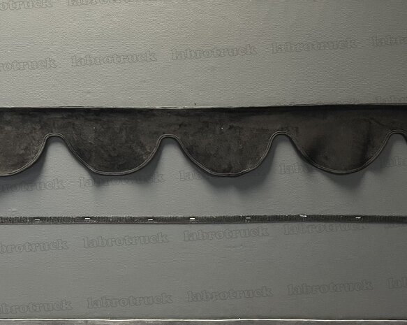 SALE: Raamband TYPE 1, Kleur: zwart SP 1 zonder franjes (binnenkant oud antraciet SP 27 afwerkrand zwart)