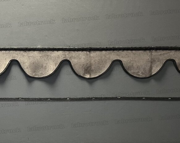 SALE: Raamband TYPE 1, Kleur: zwart SP 1 zonder franjes (binnenkant oud antraciet SP 27 afwerkrand zwart)