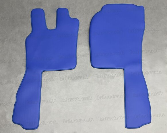 💥OP is OP! Set vloermatten set geschikt voor SCANIA R2 /G 2009 t/m 2012 LABRO SERIE (LUXE STOEL), glad lederlook oud kobaltblauw L7, logo optioneel.