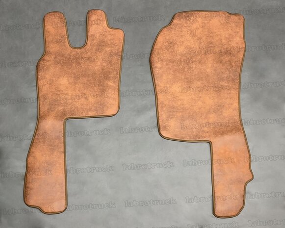 💥OP is OP! Set vloermatten set geschikt voor SCANIA R2 /G 2009 t/m 2012 LABRO SERIE (KLAPSTOEL), PRIT stof oud oranje T33, logo optioneel.