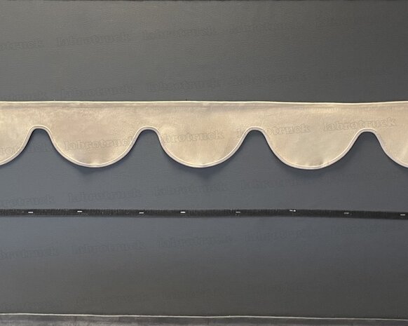 SALE: Raamband TYPE 1, Kleur: beige SP 48 zonder franjes (binnenkant SP 4 bruin afwerkrand SP 48 beige)