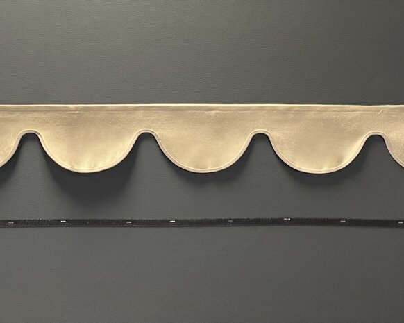 SALE: Raamband TYPE 1, Kleur: beige SP 48 (binnenkant oud oranje/bruin afwerkrand beige SP 48)