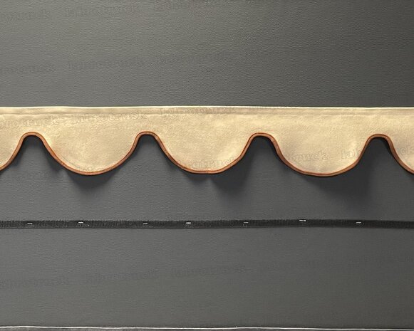 SALE: Raamband TYPE 1, Kleur: oud beige SP 48 (binnenkant en afwerkrand oranje/bruin)