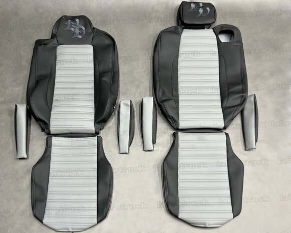 Stoelhoezen geschikt voor RENAULT T doorgestikt lederlook middenstuk