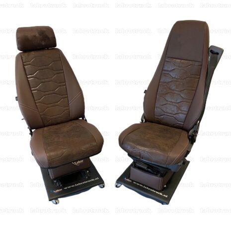 💥OP is OP! Set stoelhoezen geschikt voor Scania MODEL 2 lage gordel na 2013 passagiersstoel een KLAPSTOEL - zijkanten: bordeauxrood L10, middenstuk: cremé L46, cremé stiksels en bordeauxrood logo.