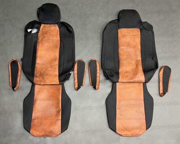 Stoelhoezen geschikt voor RENAULT T HALF LEDERLOOK