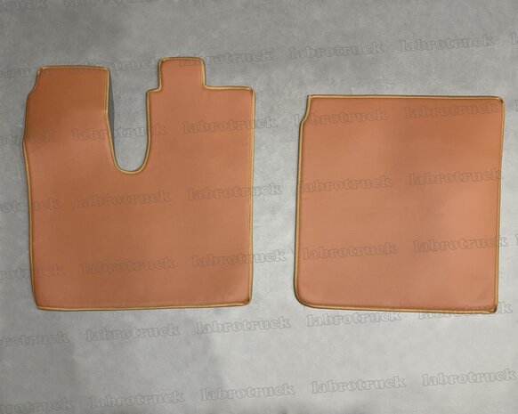 💥OP is OP! Set vloermatten (logo optioneel) geschikt voor MAN TGX 2014/2017 glad lederlook oud cognacbruin L3.