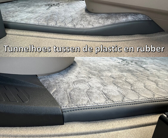 Tunnelhoes geschikt voor DAF XD slaap cabine glad pritstof middenstuk