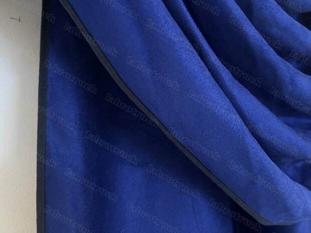 💥OP is OP!Set tussengordijnen donkerblauwe afwerkrand  starter (140 cm, oud kobaltblauw S7), wolkgordijn 3 bogen (B:200 cm x H:60 cm) met korte zijkanten (oud kobaltblauw SP7). Sierkussen met Labro logo gratis!