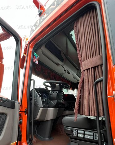 Zijgordijnen dubbelzijdig set met viscose franjes 8 cm