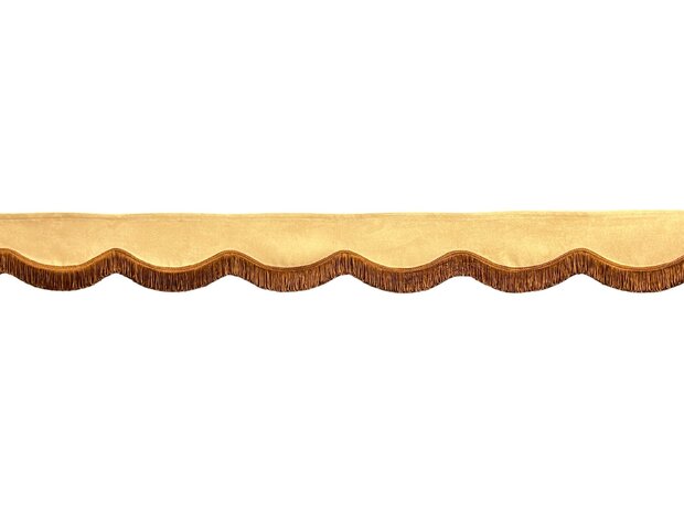 Raamband  TYPE 8 kleine bogen met DUBBEL viscose franjes 5 cm