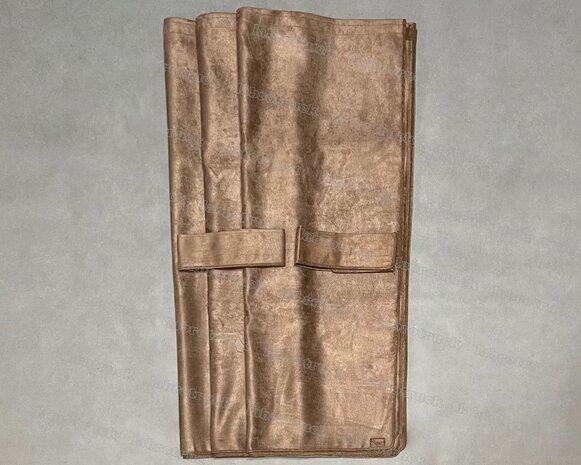 Outlet prijs !dit is een dagcabine-model chocobruin SP24 (CHOCOBRUIN) = SP20  Deze gordijnen zijn korter dan onze standaard dubbelzijdig zonder kwasten 
